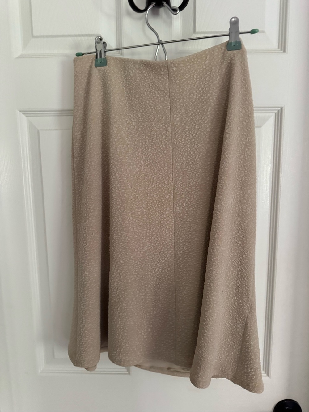 eva varro Beige Textured A-Line Skirt